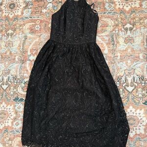 Shoshanna Black Lace halter Midi Dress
